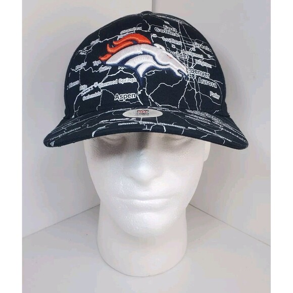 Rare Denver Broncos Adjustable Hat Map Of Colorado Ball Cap 3D Embroidered NWOT - Picture 1 of 11